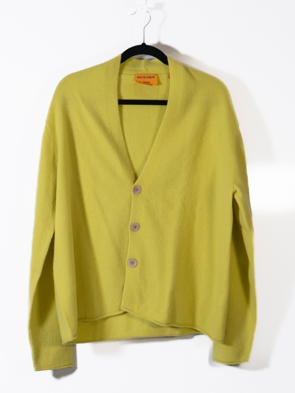 Guest In Residence Everywhere 100% Cashmere Knit Stretch Cardigan Sweater Lemon